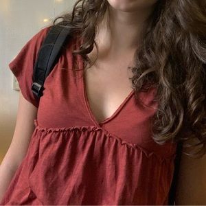 Burnt orange flowy top